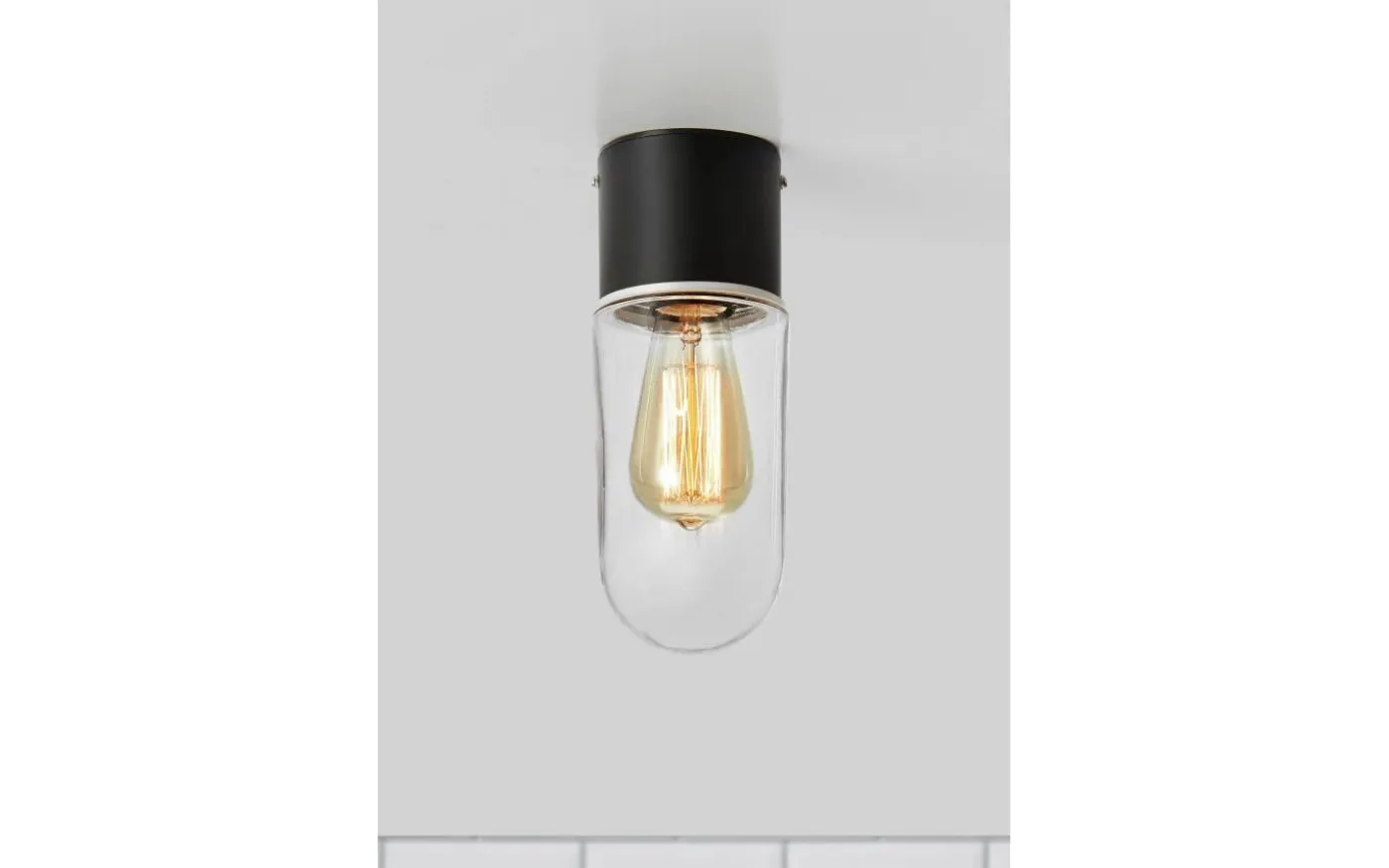 Zen Taklampa Badrum IP44 Svart/Klar