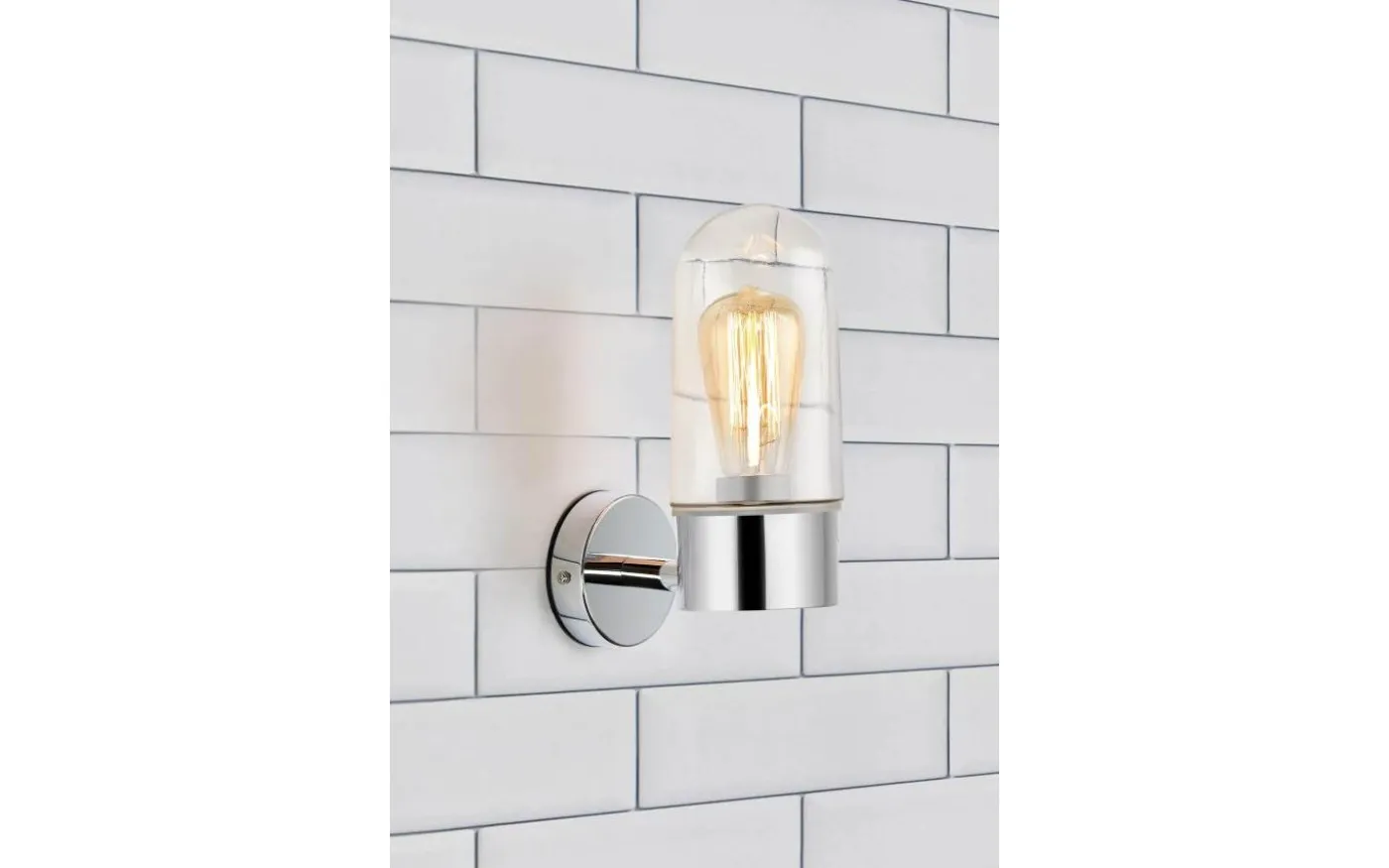 Zen Vägglampa Badrum Krom/Klar IP44