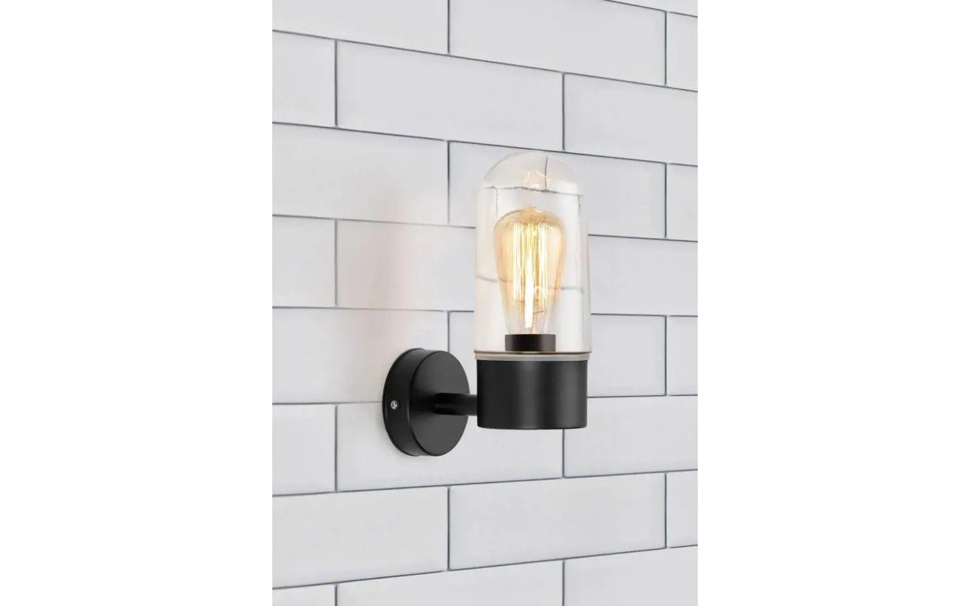 Zen Vägglampa Badrum Svart/Klar IP44