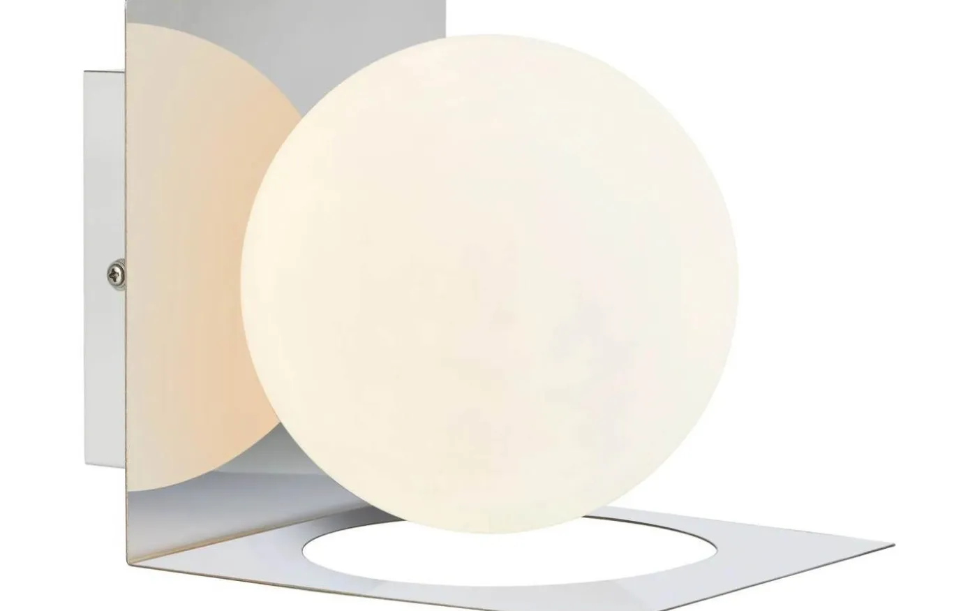 Zenit Vägglampa 1L Krom/Opal IP44