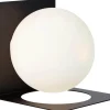 Zenit Vägglampa 1L Svart/Opal IP44
