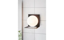 Zenit Vägglampa 1L Svart/Opal IP44