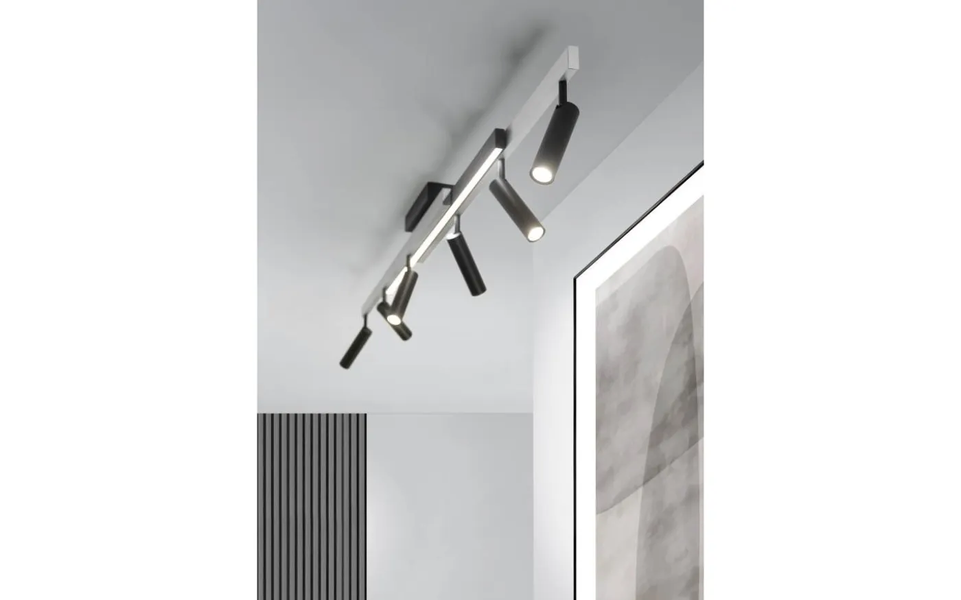 Zeno Spotlight LED 6-delat borstat aluminium/mattsvart
