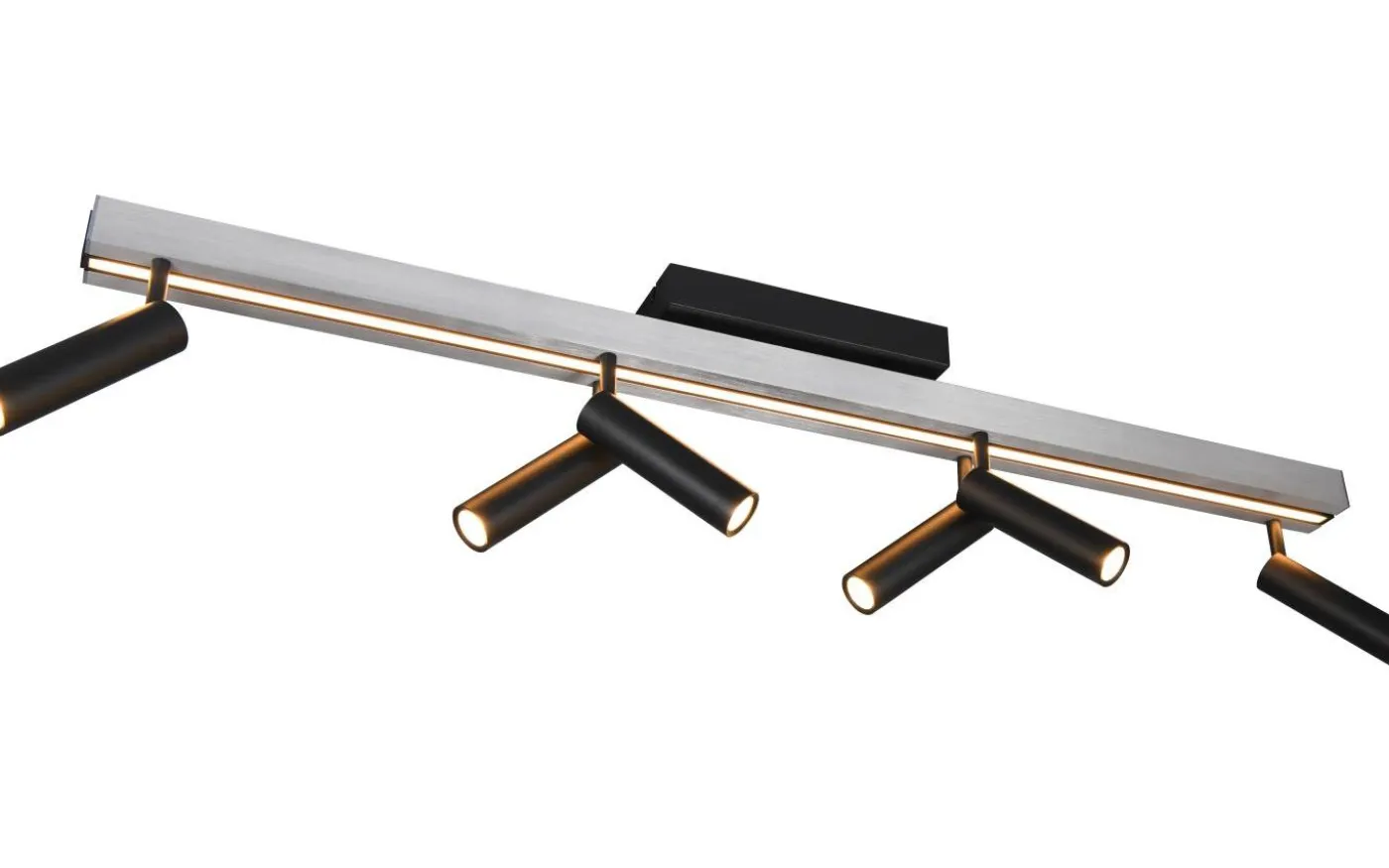 Zeno Spotlight LED 6-delat borstat aluminium/mattsvart