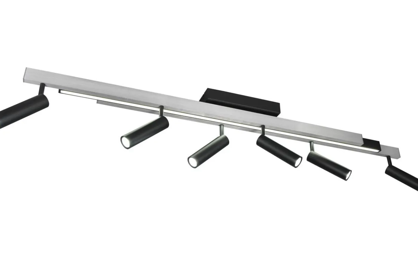 Zeno Spotlight LED 6-delat borstat aluminium/mattsvart