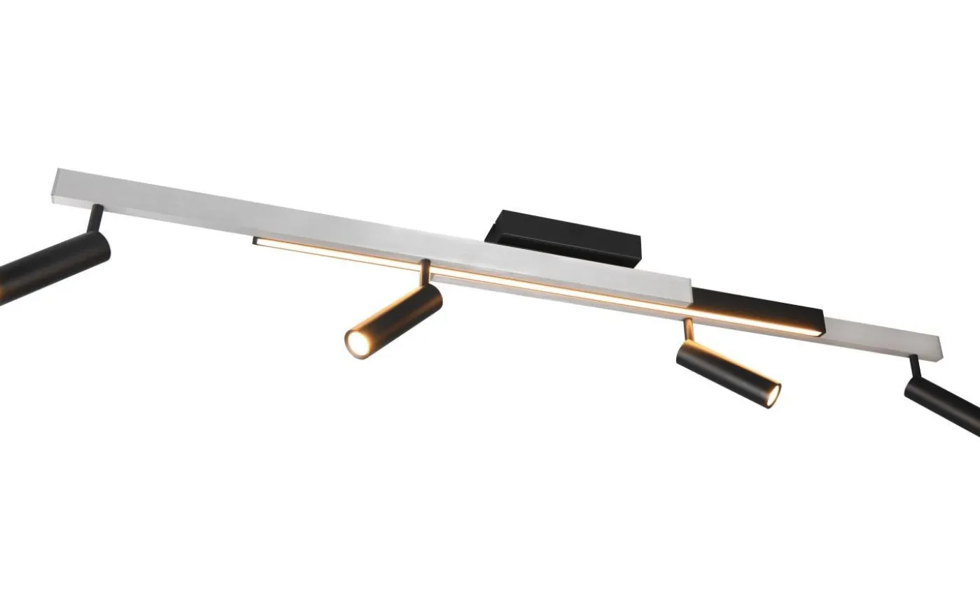 Zeno Spotlight LED 4-delat borstat aluminium/mattsvart