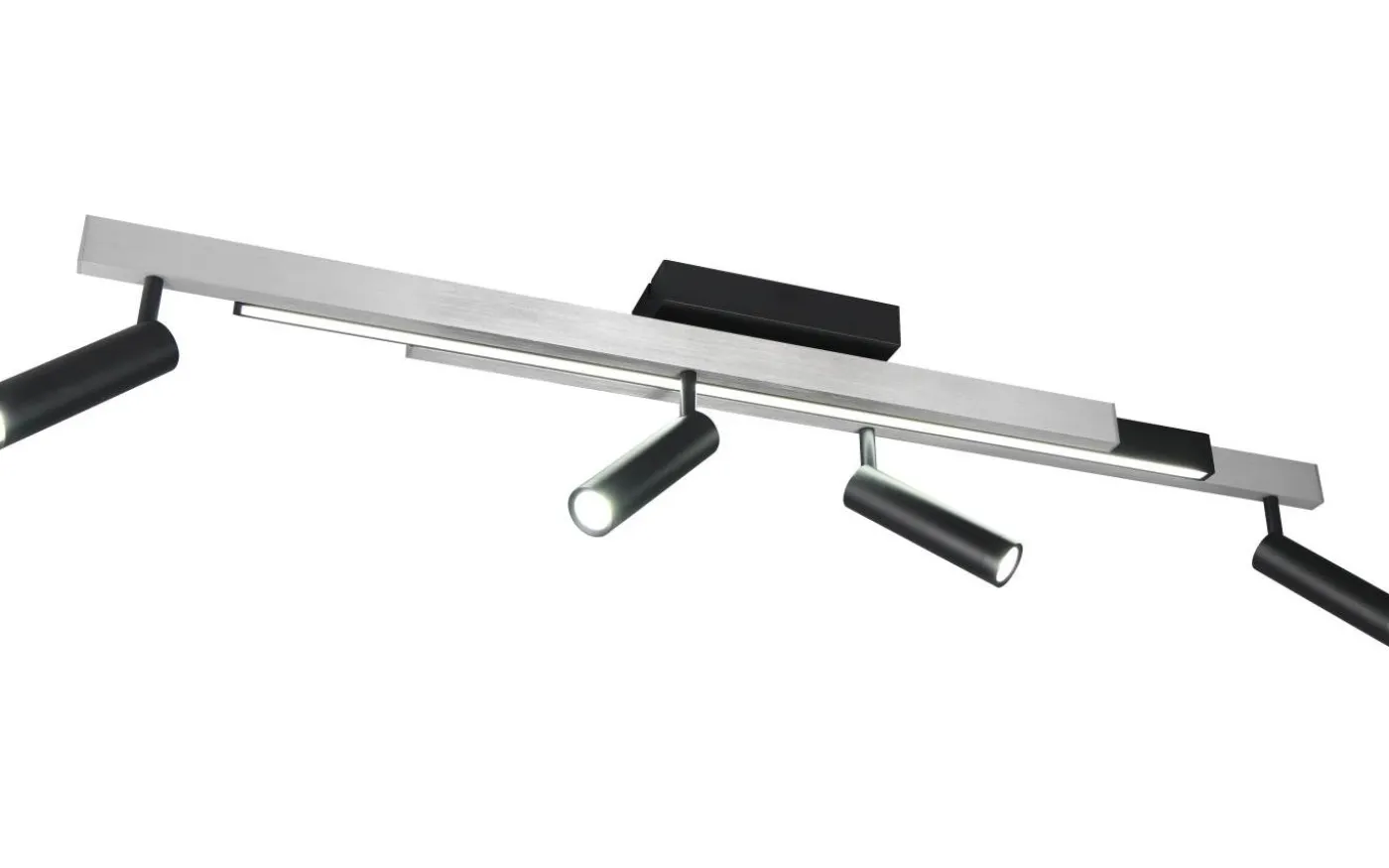 Zeno Spotlight LED 4-delat borstat aluminium/mattsvart