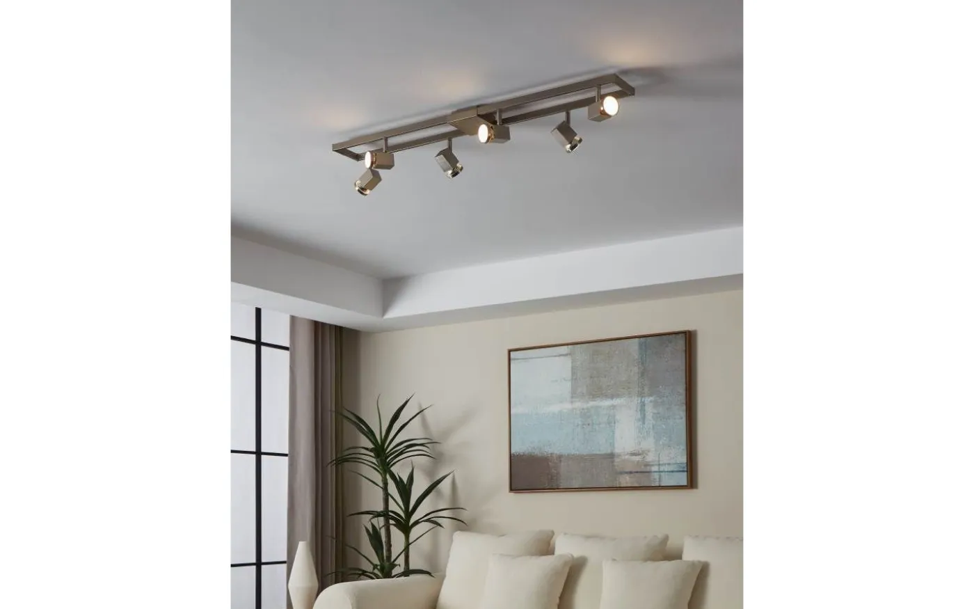 Zeraco Takspotlight 94cm GU10 LED 3000K 6x4,6W Nickel